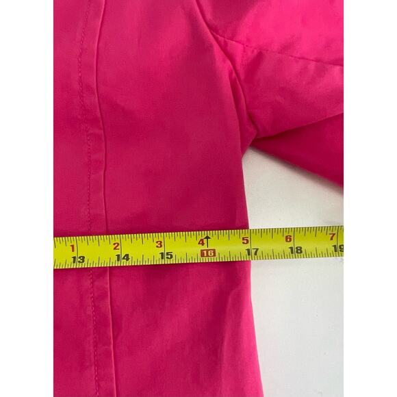 VTG Y2K Old Navy Bright Pink Collared Button Down 100% Cotton Trench Coat - Picture 7 of 8